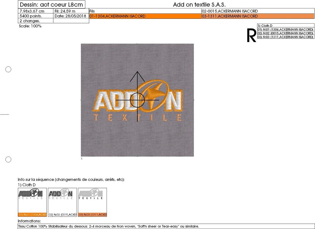 Simulation de broderie dans le logiciel de broderie Drawings